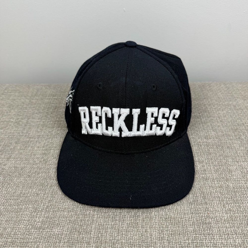 Young and Reckless YR Black White Spellout SnapBack Cap Hat Streetwear
